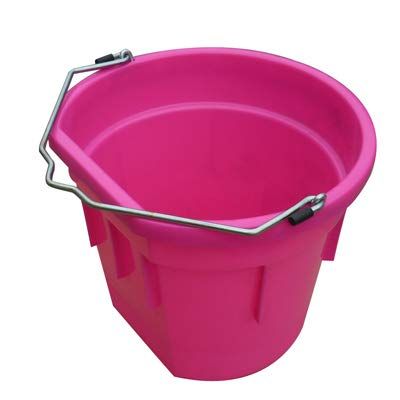 20 Quart Hot Pink Flat Back Sided Utility Bucket Pail - Pack of (5)