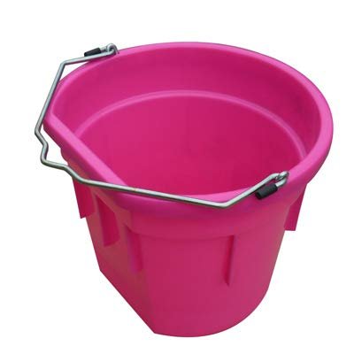 20 Quart Hot Pink Flat Back Sided Utility Bucket Pail - Pack of (5)