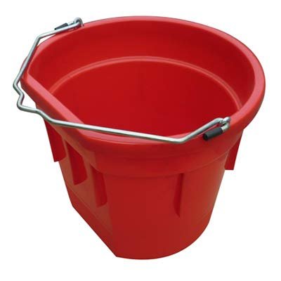 20 Quart Red Flat Back/Sided Utility Bucket Pail - Pack of (5)