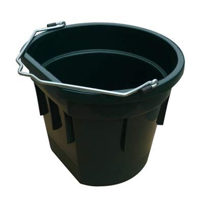 20 Quart Dark Green Flat Back Sided Utility Bucket Pail - Pack of (2)