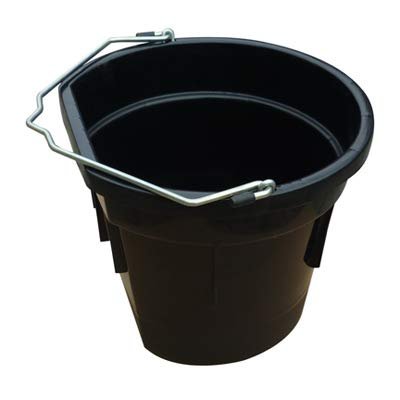 20 Quart Black Flat Back/Sided Utility Bucket Pail - Pack of (8)