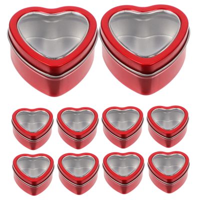 10pcs Wedding Favor Boxes Gift Wrap Boxes for Presents Heart Shaped Boxes Candy Boxes Party Favors Chocolate Boxes Empty Candy Tin Candy Packaging Box Wedding Candy Boxes Gift Case/1652 ( Color : Red
