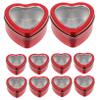 10pcs Wedding Favor Boxes Gift Wrap Boxes for Presents Heart Shaped Boxes Candy Boxes Party Favors Chocolate Boxes Empty Candy Tin Candy Packaging Box Wedding Candy Boxes Gift Case/1652 ( Color : Red view 1