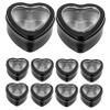 10pcs Wedding Favor Boxes Gift Wrap Boxes for Presents Heart Shaped Boxes Candy Boxes Party Favors Chocolate Boxes Empty Candy Tin Candy Packaging Box Wedding Candy Boxes Gift Case/1652 ( Color : Blac view 1