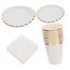 1 Set Set Cake Cutlery Set Kids Cutlery Disposable Dinnerware Set White Utensils Set Tissue Child White Paper Kids Kits Kids Dishes Dinnerware Sets Disposable Flatware/1621 ( Color : White , Size : 8X view 2