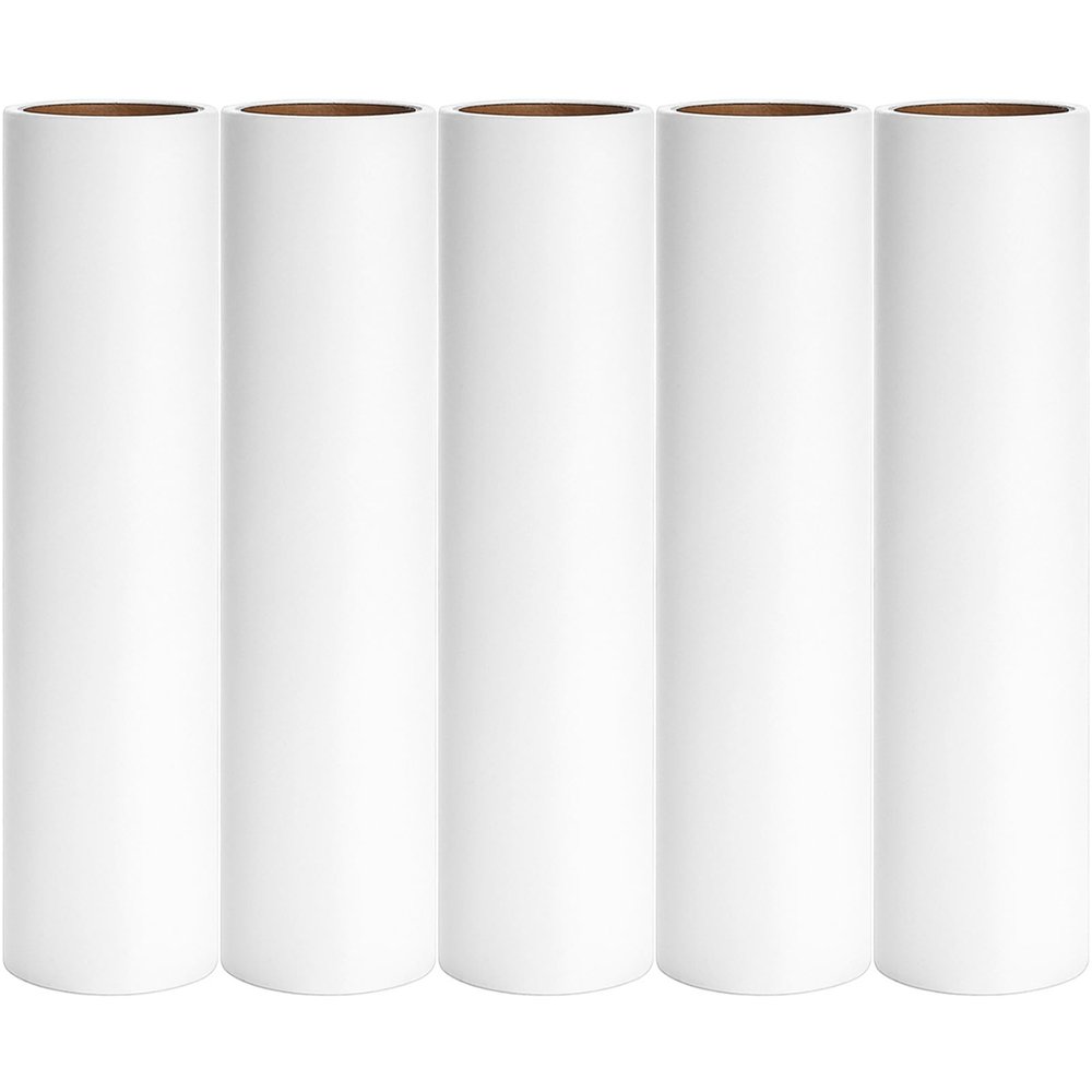 10 inch Mega Lint Roller Refills Compatible with Evercare Layers Smart Design Large Floor Lint Rollers Extreme Stick 10'' Wide Sticky Roller Refills 60 Sheets per Roll 5 Pack Total 300 Sheets