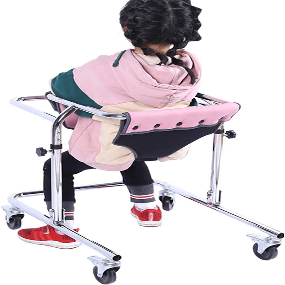 Walker for Children with Cerebral Palsy, Suitable for Height 80-120cm, Adjustable High, Carbon Steel Frame Disabled Assistive Equipment