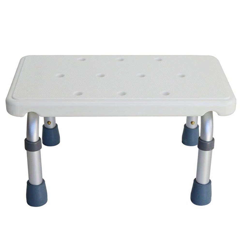 Bath Stools,Bath Seat Lightweight Height Adjustable Shower Stool-Applicable to The Elderly, Pregnant Women, The Disabled (Color : White)