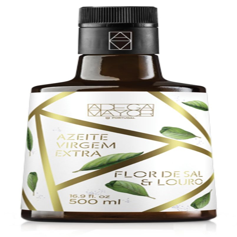 Adega Mayor - Extra Virgin Olive Oil with Flower of Salt and Laurel 0.6% acidity - 500ml / 16.90oz Glass Bottle