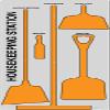 5S Housekeeping Shadow Board Broom Station V5 (Gray Board/Orange Shadows with Brooms) view 1