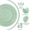 100 Count Sage Paper Plates and Napkins - Green Party Tableware Set - Disposable Plates, Napkins and Forks for Wedding, Birthday, Bridal Shower, Baby Shower - Serve 25 view 3