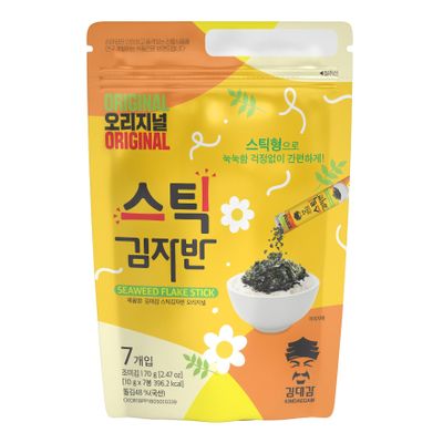[KIMDAEGAM] Seaweed Flake Stick, Korean Traditional Seasoning/Snack, User-Friendly & Easy-Cut Packaging in Portable & Compact Size, 2.47 oz (0.35 oz x 7ea)