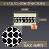 2 x .5 Rectangle Unique Heart Pattern Match Striker Stickers  100 pieces | Charcoal Match Strike Paper with Adhesive Pre-Cut in Rectangles for Easy Match Lighting | Also Available in Stripes, Dots, view 2