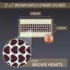 2 x .5 Rectangle Unique Heart Pattern Match Striker Stickers  100 pieces | Brown Striped Match Strike Paper with Adhesive Pre-Cut in Rectangles for Easy Match Lighting | Also Available in Stripes, view 2