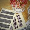 2 x .5 Rectangle Unique Heart Pattern Match Striker Stickers  100 pieces | Brown Striped Match Strike Paper with Adhesive Pre-Cut in Rectangles for Easy Match Lighting | Also Available in Stripes, view 4