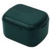Double Layer Retainer Storage Case, Extra Large Retainer Case No Holes Denture Case Leaf Proof Mouth Guard Case with Strainer Basket Cleaning Denture Container Green view 1