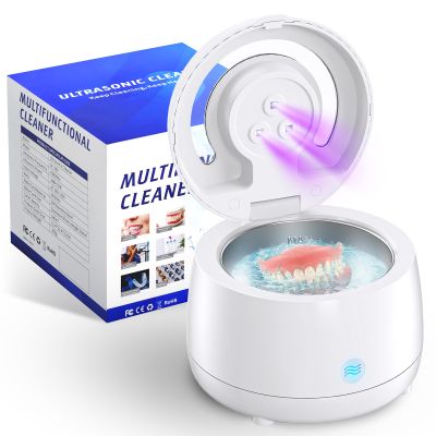 Raymall Ultrasonic Retainer Cleaner, Denture Sonic Retainer Cleaner Machine Appliance for Home Travel, Ultrasonic Cleaning Machine