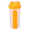 Clear Water Bottles 7 Day Pill Box Organizer with Water Bottle Weekly Dispensers Reminder Medicine Holder Portable Inserted Pill Case Bottle for Travel Gym Outdoor Orange view 1