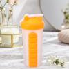 Clear Water Bottles 7 Day Pill Box Organizer with Water Bottle Weekly Dispensers Reminder Medicine Holder Portable Inserted Pill Case Bottle for Travel Gym Outdoor Orange view 3