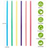 [100 Pcs] Biodegradable Compostable Disposable Colorful Straws - PLA Plant Based Drinking Straws for Juice Coffee Cocktail Cold Drinks (8.25" LongX0.23" Wide) view 2