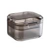 Retainer Case Retainer Cleaner Case Denture Bath Case Leaf Proof Mouth Guard Case Sports with Drain Tray Suitable for Dentures Denture Partial Dentures Traditional Braces Black B view 2