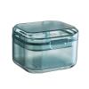 Retainer Case Retainer Cleaner Case Denture Bath Case Leaf Proof Mouth Guard Case Sports with Drain Tray Suitable for Dentures Denture Partial Dentures Traditional Braces Blue B view 2