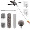 Retractable Washable Curved Microfiber Duster,Microfiber Duster with Extension Pole,Microfiber Feather Duster,Reusable Bendable Washable Dusters,for Cleaning Ceiling Fan, High Ceiling (Set-D(5PCS)) view 1