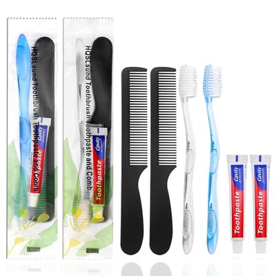 30 Pack Disposable Toothbrushes with Toothpaste and Comb for Homeless Individually Wrapped,10g Travel Toothpaste,7inch Black Hair Comb,Soft Bristle Toothbrush for Hotel,AirBnb,Shelter,Charity