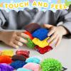 Haull 30 Pcs Sensory Mats Kids Squares Assorted Textured Beanbags Mini Baby Early Sensory Exercise Mats Autistic Tactile Pad Toys for Toddler Preschool Kindergarten Classroom Activity Gift, 2.5 Inch view 2