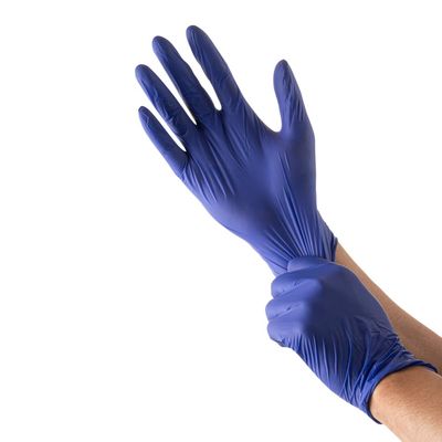 Restaurantware LOW DERMA Medium Nitrile Gloves 100 Disposable Hypoallergenic Gloves - FDA Compliant No Powder And No Latex Blue Non-Sterile Gloves Low Dermatitis Potential