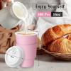 Tioncy 100 Set 16 oz Disposable Pink Coffee Cups with Lids and Sleeves Set Insulated Disposable Hot Travel Paper Cups for Valentine Hot Chocolate Cocoa Coffee Tea Cafe Travel Bar Supplies, Leak Proof view 2