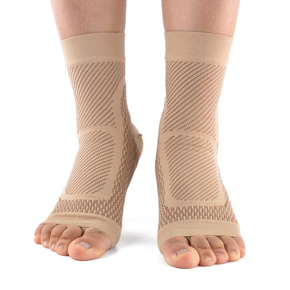 1 Pair Ankle Brace Compression Support Sleeve for Women and Men, Elastic Compression Socks for Injury Recovery, Joint Pain, Achilles Tendon(L/XL)