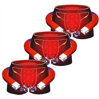 3/6-Packs Men's Health Care Enlargement Underwear U Convex Pouch Magnetic Therapy Panties Breathable Boxer Briefs (Color : 3pcs-Black, Size : 3X-Large)