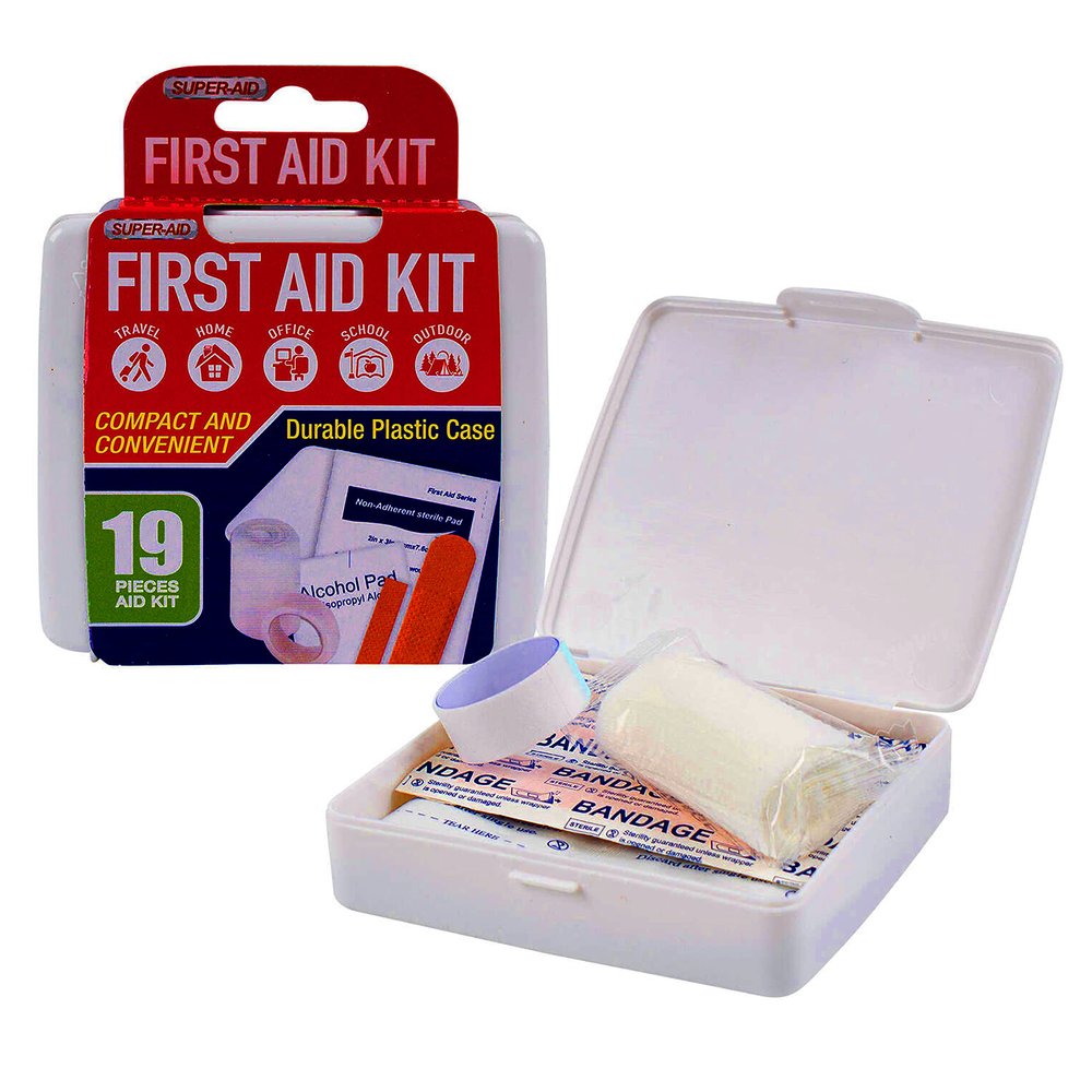 19 Pc First Aid Kit to Go Emergency Home Car Outdoor Medical Set Compact Case 19 Pc First Aid Kit to Go Emergency Home Car Outdoor Medical Set Compact Case Camping Essential Minor Wound Care Portable