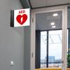 AED Automated External Defibrillator Projecting Sign, Double Sided, 6x6 Inches, ACM, with Satin Black Accessory, Made in USA view 2