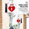 AED Automated External Defibrillator Projecting Sign, Double Sided, 6x6 Inches, ACM, with Satin Black Accessory, Made in USA view 3