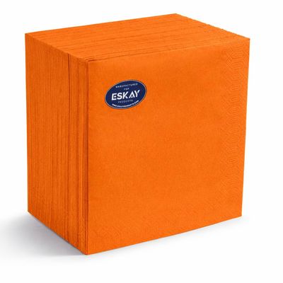 Sun Orange 3-Ply Disposable Lunch Napkins, 125 Count  Paper Cocktail & Party Napkins for Weddings, Birthdays, Bars & Events, EU Made