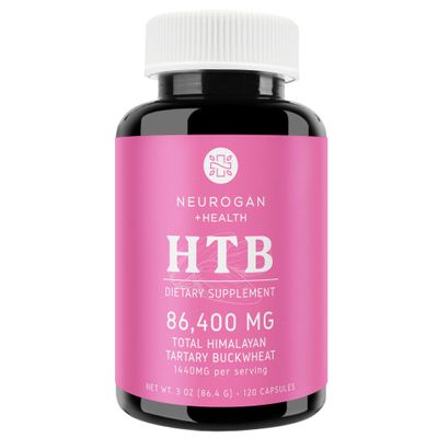 Neurogan Himalayan Tartary Buckwheat (HTB) Capsules - Gluten-Free, Vegan - Third-Party Lab Tested - Made in USA