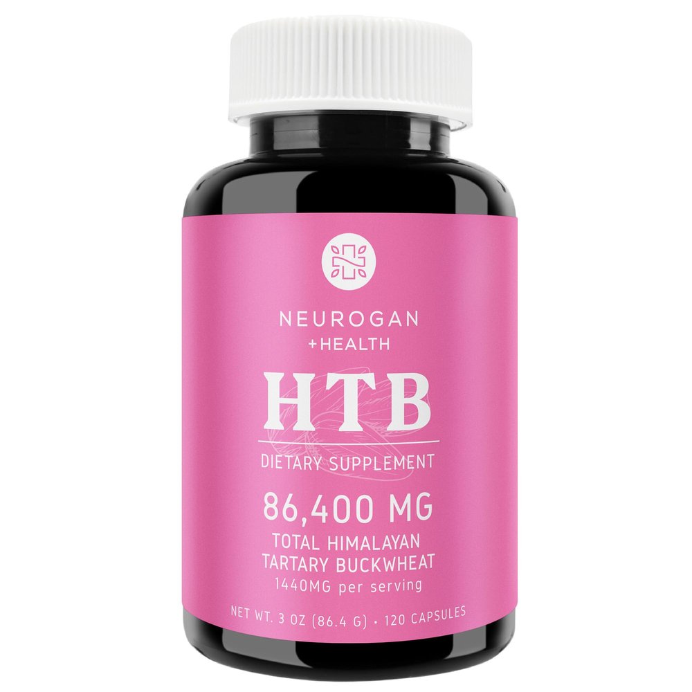Neurogan Himalayan Tartary Buckwheat (HTB) Capsules - Gluten-Free, Vegan - Third-Party Lab Tested - Made in USA