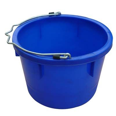 8 Quart Blue Poly Resin Farm/Ranch Utility Bucket Pail - Pack of (4)