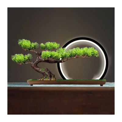 Fake Bonsai Simulation Fake Tree Bonsai Home Living Room Chinese Sand Table Hotel Porch Landscaping Decoration Green Plant Ornaments Artificial Plants (Color : HMB4001)