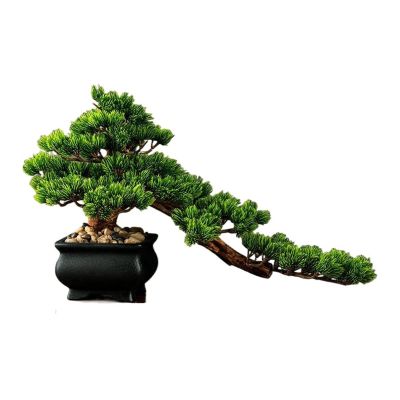 Artificial Bonsai Simulation Fake Tree Bonsai Home Living Room Chinese Sand Table Porch Landscaping Decoration Green Plant Ornaments for Home Office (Color : Brass)