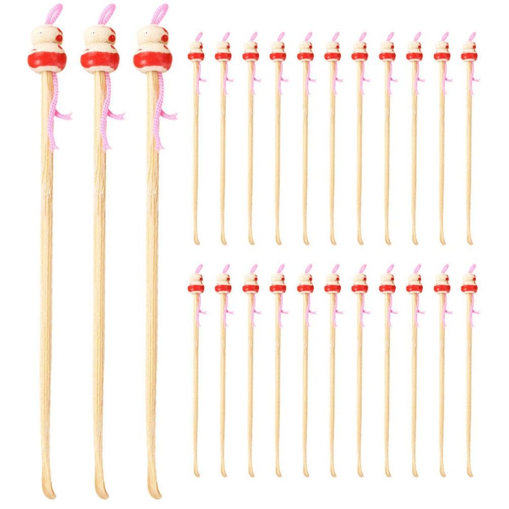 Healifty Sturdy Practical Bamboo Ear Cleaning Spoon Removal Kit Easy to Use for Ears Random Color