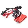 2.5X Binocular Magnifying Glass with 5W Head Magnifier Adjustable Spotlight Headlight Matte Frame (Red) view 1