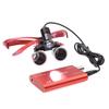 2.5X Binocular Magnifying Glass with 5W Head Magnifier Adjustable Spotlight Headlight Matte Frame (Red) view 4