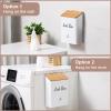 SUBEKYU Magnetic Lint Bin with Bamboo Lid and Dryer Sheet Holder Set for Laundry Room, Metal Lint Trash Can with Lid and Lint Box Magnetic for Mounting on Dryer,Wall Mount Lint Bin for Laundry Room view 3