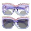 oversized square Photochromic Bifocal Reading Glasses Women bling Rhinestone Readers Sunglasses (purple, 2.5, multiplier_x) view 1