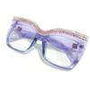 oversized square Photochromic Bifocal Reading Glasses Women bling Rhinestone Readers Sunglasses (purple, 2.5, multiplier_x) view 3