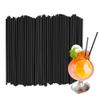 500Pcs Black Disposable Straws8.27 Straight Flat Straw,0.16 Diameter, For Kitchen,Bar,Club,Drinks, Milk, Soda, Party, Whiskey (500, 8.27'') view 1