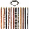 Wooden Walking Sticks and Canes Travel Collapsible for Men Women Seniors Hiking with Brass Hook Handle (Black Antique, AANWS-78) (WS-04) view 1